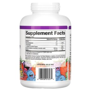 Thành phần vi chất của Natural Factors Fruit-Flavor Chew Vitamin C Blueberry Raspberry and Boysenberry 500 mg 180 Chewable Wafers 068958013275