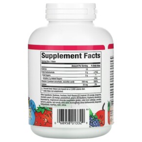 Thành phần vi chất của Natural Factors Fruit-Flavor Chew Vitamin C Four Mixed Fruit Flavors 500 mg 90 Chewable Wafers 068958013329