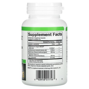 Thành phần vi chất của Natural Factors Gastro-Assist with Mastic Gum Saccharomyces Boulardii & Zinc L-Carnosine 60 Vegetarian Capsules 068958017563