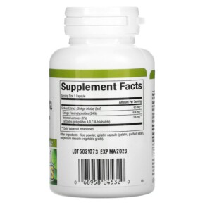 Thành phần vi chất của Natural Factors Ginkgo Biloba 60 Capsules 068958045320