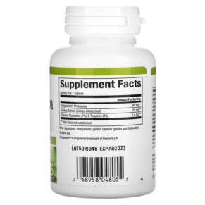 Thành phần vi chất của Natural Factors Ginkgo Biloba Phytosome 60 mg 60 Capsules 068958048055