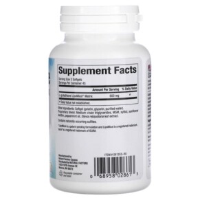 Thành phần vi chất của Natural Factors Glutathione LipoMicel Matrix 300 mg 90 Softgels 068958028613