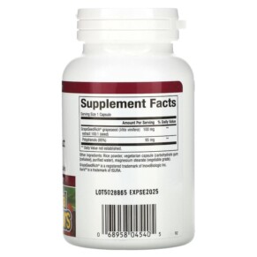 Thành phần vi chất của Natural Factors GrapeSeedRich Grape Seed Extract 100 mg 120 Vegetarian Capsules 068958045405