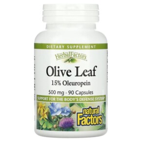 Thực phẩm chức năng Natural Factors HerbalFactors Olive Leaf 500 mg 90 Capsules 068958045702