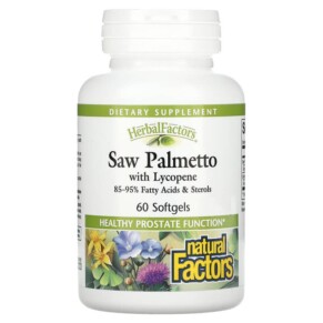 Thực phẩm chức năng Natural Factors HerbalFactors Saw Palmetto with Lycopene 60 Softgels 068958045511