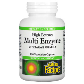 Thực phẩm chức năng Natural Factors High Potency Multi Enzyme 120 Vegetarian Capsules 068958017464