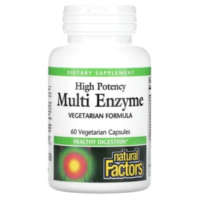 Thực phẩm chức năng Natural Factors High Potency Multi Enzyme 60 Vegetarian Capsules 068958017457