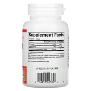 Thành phần vi chất của Natural Factors Immune Support Quercetin 500 mg 60 Vegetarian Capsules 068958013855