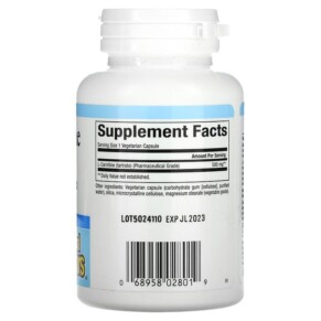 Thành phần vi chất của Natural Factors L-Carnitine 500 mg 60 Vegetarian Capsules 068958028019