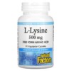 Thực phẩm chức năng Natural Factors L-Lysine 500 mg 90 Vegetarian Capsules 068958028231