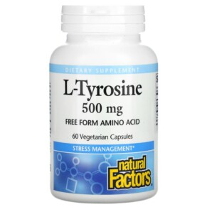 Thực phẩm chức năng Natural Factors L-Tyrosine 500 mg 60 Vegetarian Capsules 068958028033