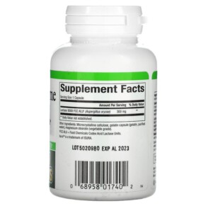 Thành phần vi chất của Natural Factors Lactase Enzyme 9.000 FCC ALU 60 Capsules 068958017402