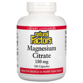 Thực phẩm chức năng Natural Factors Magnesium Citrate 150 mg 180 Capsules 068958016535