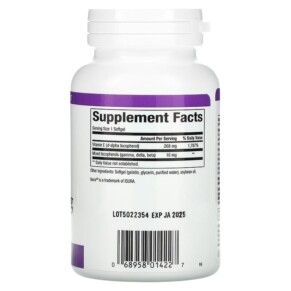 Thành phần vi chất của Natural Factors Mixed Vitamin E 268 mg (400 IU) 180 Softgels 068958014227