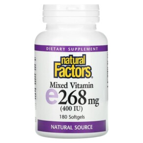 Thực phẩm chức năng Natural Factors Mixed Vitamin E 268 mg (400 IU) 180 Softgels 068958014227