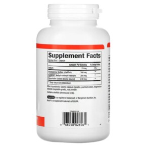 Thành phần vi chất của Natural Factors MSM Joint Formula with Glucosamine & Chondroitin Sulfate 180 Capsules 068958026961