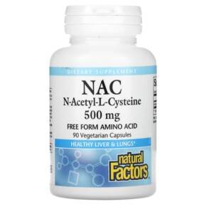 Thực phẩm chức năng Natural Factors NAC N-Acetyl-L Cysteine 500 mg 90 Vegetarian  Capsules 068958028156