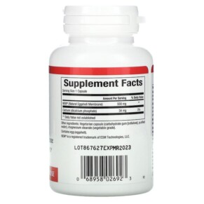 Thành phần vi chất của Natural Factors NEM Natural Eggshell Membrane 30 Vegetarian Capsules 068958026923