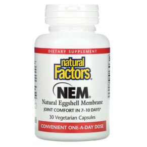 Thực phẩm chức năng Natural Factors NEM Natural Eggshell Membrane 30 Vegetarian Capsules 068958026923