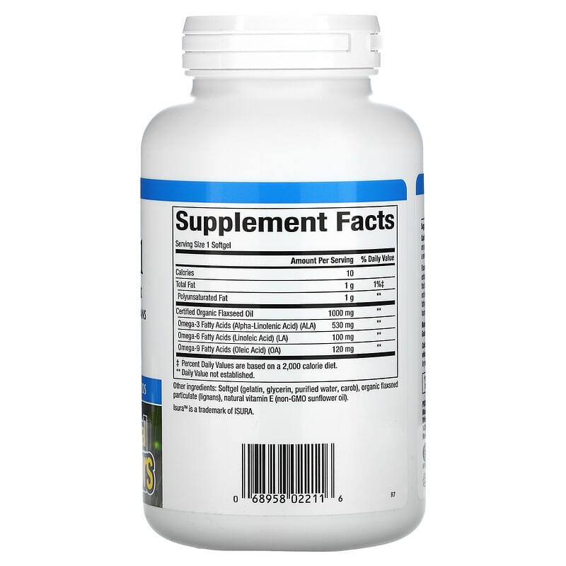 Natural Factors OmegaFactors Flaxseed Oil 1.000 mg 180 Softgels 2 Thành phần vi chất của Natural Factors OmegaFactors Flaxseed Oil 1.000 mg 180 Softgels 068958022116