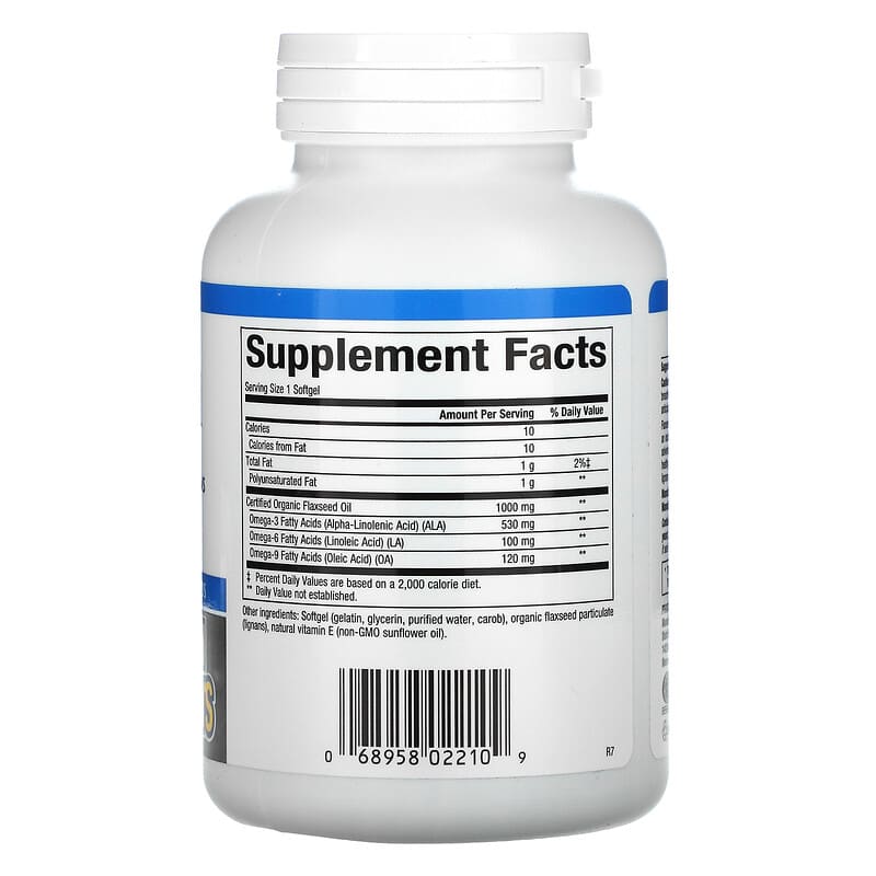 Natural Factors OmegaFactors Flaxseed Oil 1.000 mg 90 Softgels 2 Thành phần vi chất của Natural Factors OmegaFactors Flaxseed Oil 1.000 mg 90 Softgels 068958022109