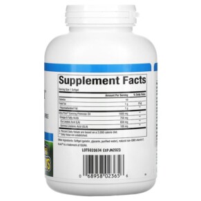 Thành phần vi chất của Natural Factors OmegaFactors Ultra Prim Evening Primrose Oil 1000 mg 180 Softgels 068958023656