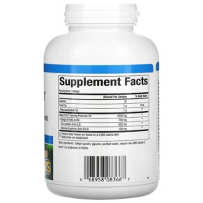 Thành phần vi chất của Natural Factors OmegaFactors Ultra Prim Evening Primrose Oil 1000 mg 240 Softgels 068958083667