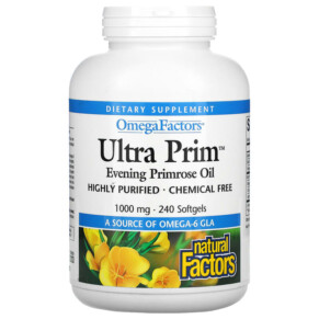 Thực phẩm chức năng Natural Factors OmegaFactors Ultra Prim Evening Primrose Oil 1000 mg 240 Softgels 068958083667
