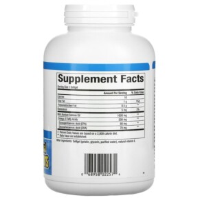 Thành phần vi chất của Natural Factors OmegaFactors Wild Alaskan Salmon Oil 1.000 mg 180 Softgels 068958022574