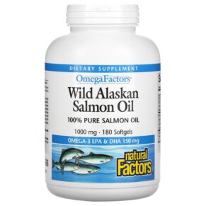 Thực phẩm chức năng Natural Factors OmegaFactors Wild Alaskan Salmon Oil 1.000 mg 180 Softgels 068958022574