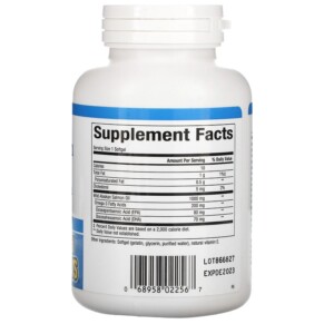 Thành phần vi chất của Natural Factors OmegaFactors Wild Alaskan Salmon Oil 1.000 mg 90 Softgels 068958022567