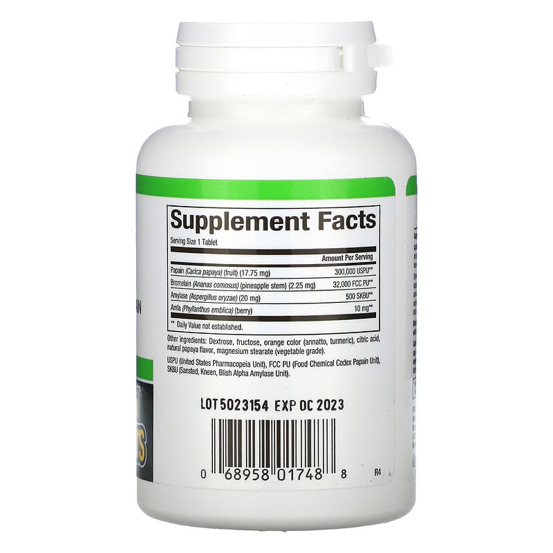 Natural Factors Papaya Enzymes with Amylase & Bromelain 60 Chewable Tablets 2 Thành phần vi chất của Natural Factors Papaya Enzymes with Amylase & Bromelain 60 Chewable Tablets 068958017488