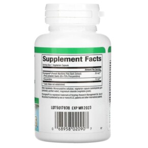 Thành phần vi chất của Natural Factors Pycnogenol 25 mg 60 Vegetarian Capsules 068958020907