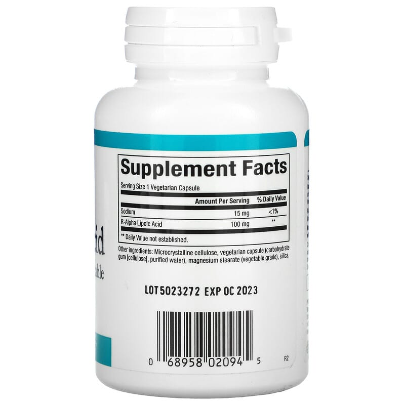 Natural Factors R-Lipoic Acid 100 mg 60 Vegetarian Capsules 2 Thành phần vi chất của Natural Factors R-Lipoic Acid 100 mg 60 Vegetarian Capsules 068958020945