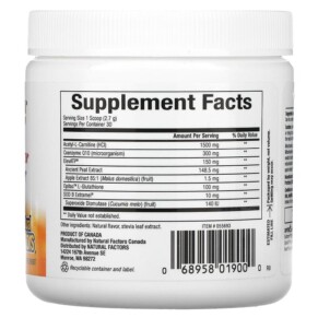 Thành phần vi chất của Natural Factors Regener Life 2.86 oz (81 g) 068958019000