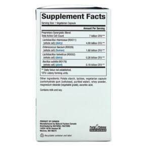 Thành phần vi chất của Natural Factors ReliefBiotic IB 7 Billion 30 Vegetarian Capsules 068958018614