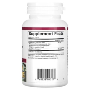 Thành phần vi chất của Natural Factors ResveratrolRich Super Strength Resveratrol Concentrate 60 Vegetarian Capsules 068958045276