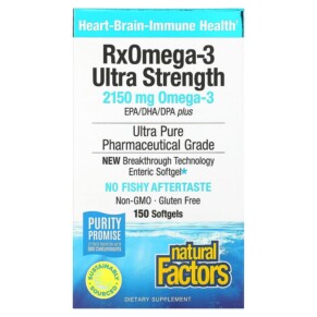 Thực phẩm chức năng Natural Factors RxOmega-3 Ultra Strength 1.075 mg 150 Softgels 068958354934