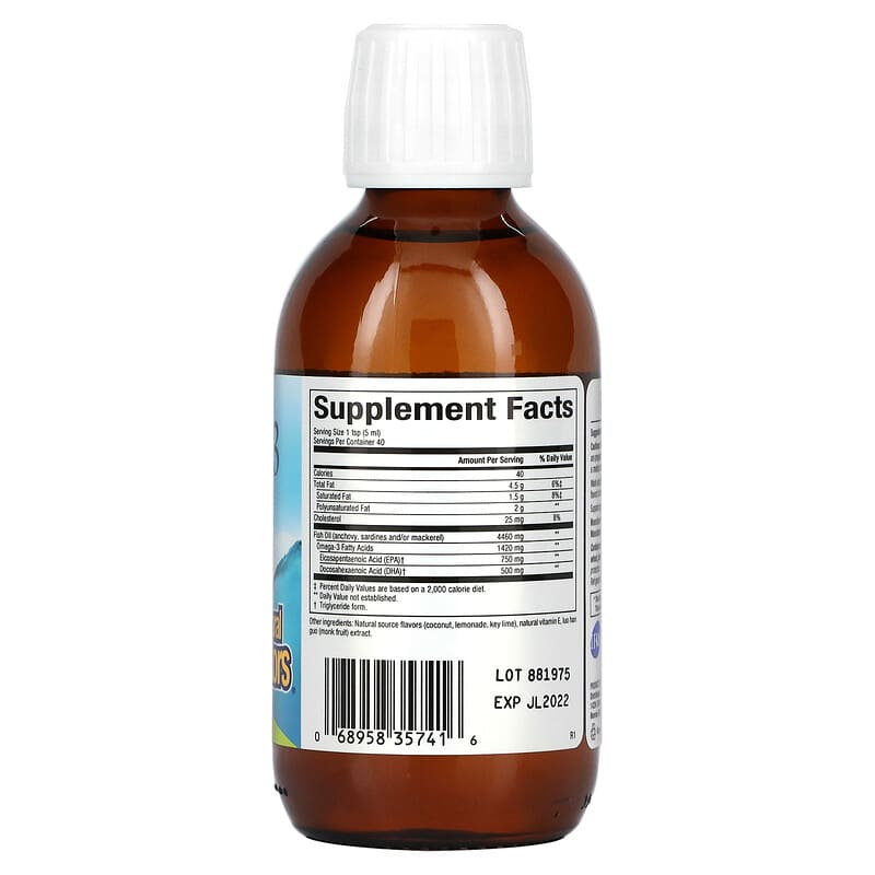 Natural Factors SeaRich Omega-3 Coconut-Lime 6.76 fl oz (200 ml) 2 Thành phần vi chất của Natural Factors SeaRich Omega-3 Coconut-Lime 6.76 fl oz (200 ml) 068958357416
