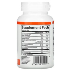Thành phần vi chất của Natural Factors Stress B Formula Plus 1.000 mg Vitamin C 90 Tablets 068958011318