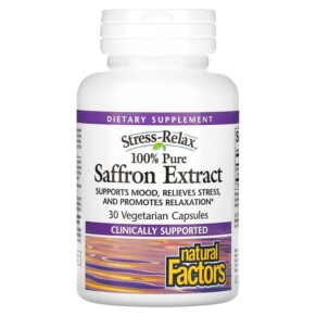 Thực phẩm chức năng Natural Factors Stress-Relax 100% Pure Saffron Extract 30 Vegetarian Capsules 068958028545