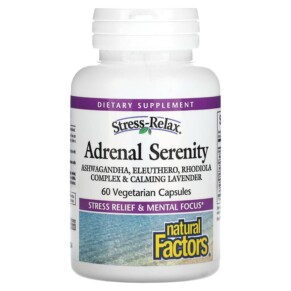 Thực phẩm chức năng Natural Factors Stress-Relax Adrenal Serenity 60 Vegetarian Capsules 068958028347