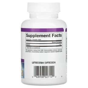 Thành phần vi chất của Natural Factors Stress-Relax Melatonin 1 mg 180 Chewable Tablets 068958027142