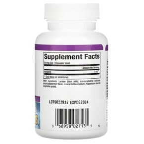 Thành phần vi chất của Natural Factors Stress-Relax Melatonin 1 mg 90 Chewable Tablets 068958027135