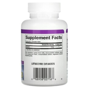 Thành phần vi chất của Natural Factors Stress-Relax Melatonin 3 mg 180 Chewable Tablets 068958027166