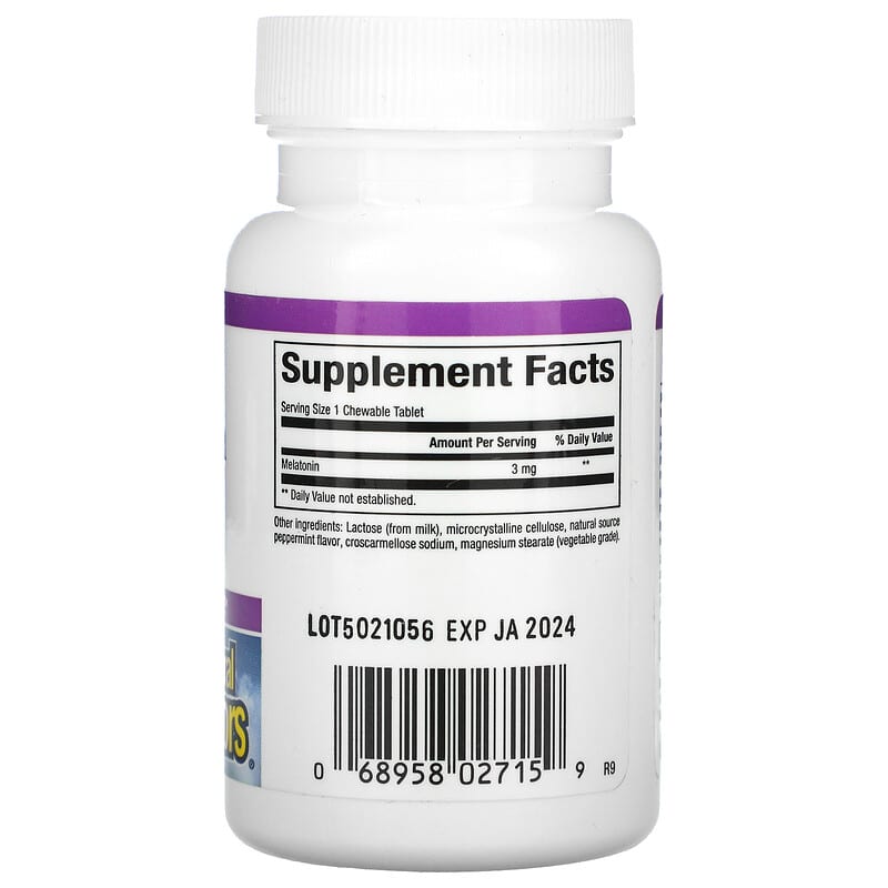 Natural Factors Stress-Relax Melatonin 3 mg 90 Chewable Tablets 2 Thành phần vi chất của Natural Factors Stress-Relax Melatonin 3 mg 90 Chewable Tablets 068958027159