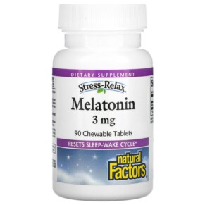 Thực phẩm chức năng Natural Factors Stress-Relax Melatonin 3 mg 90 Chewable Tablets 068958027159