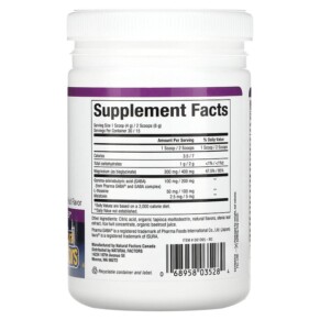 Thành phần vi chất của Natural Factors Stress-Relax Nighttime Magnesium Bisglycinate with Melatonin Gaba & L-Theanine Tropical Fruit 4.23 oz (120 g) 068958035284