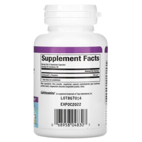 Thành phần vi chất của Natural Factors Stress-Relax Suntheanine L-Theanine 125 mg 60 Vegetarian Capsules 068958048307