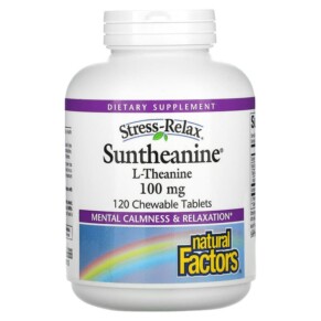 Thực phẩm chức năng Natural Factors Suntheanine 100 mg 120 Chewable Tablets 068958028378